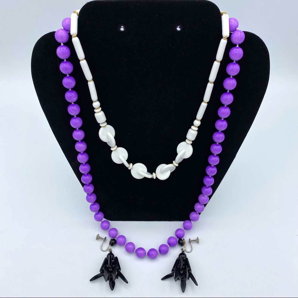 TOTALLY 80’s Vintage Beaded Necklaces and Earrings Bundle